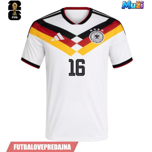 Lacne Muži Futbalové dres Nemecko Angelo Stiller #16 MS 2026 Krátky Rukáv - Domáci